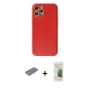MARSİLYAN™- iPhone 12 Pro Max Kılıf Ahenk Işık - Siyah 6D Mat Seramik Hayalet Nano Ekran Koruyucu + Renkli Kamera Lens Koruma Cam - SI