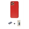 MARSİLYAN™- iPhone 12 Pro Max Kılıf Ahenk Işık - Siyah 6D Mat Seramik Hayalet Nano Ekran Koruyucu + Renkli Kamera Lens Koruma Cam - MI