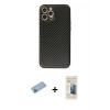 MARSİLYAN™- iPhone 12 Pro Max Kılıf Ahenk Işık - Siyah 6D Mat Seramik Hayalet Nano Ekran Koruyucu + Shine Kamera Lens Koruma Cam - MI