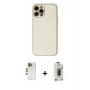 MARSİLYAN™- iPhone 12 Pro Max Kılıf Ahenk Işık - Siyah Bilvis Hayalet Cam Ekran Koruyucu + Shine Kamera Lens - GD