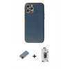 MARSİLYAN™- iPhone 12 Pro Max Kılıf Ahenk Işık - Siyah Bilvis Hayalet Cam Ekran Koruyucu + Metal Kamera Lens Koruma Cam - KI