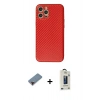 MARSİLYAN™- iPhone 12 Pro Max Kılıf Ahenk Işık - Siyah Bilvis Hayalet Cam Ekran Koruyucu + Metal Kamera Lens Koruma Cam - KI