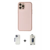MARSİLYAN™- iPhone 12 Pro Max Kılıf Ahenk Işık - Siyah Bilvis Hayalet Cam Ekran Koruyucu + Shine Kamera Lens - LT