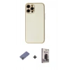 MARSİLYAN™- iPhone 12 Pro Max Kılıf Ahenk Işık - Siyah Bilvis Hayalet Cam Ekran Koruyucu + Metal Kamera Lens Koruma Cam - GD