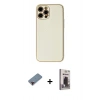 MARSİLYAN™- iPhone 12 Pro Max Kılıf Ahenk Işık - Siyah Bilvis Hayalet Cam Ekran Koruyucu + Metal Kamera Lens Koruma Cam - KI