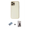 MARSİLYAN™- iPhone 12 Pro Max Kılıf Ahenk Işık - Siyah Bilvis Hayalet Cam Ekran Koruyucu + Shine Kamera Lens Koruma Cam - PE