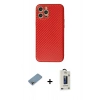 MARSİLYAN™- iPhone 12 Pro Max Kılıf Ahenk Işık - Siyah Bilvis Hayalet Cam Ekran Koruyucu + Shine Kamera Lens Koruma Cam - GI