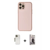MARSİLYAN™- iPhone 12 Pro Max Kılıf Ahenk Işık - Siyah Bilvis Hayalet Cam Ekran Koruyucu + Shine Kamera Lens - GD