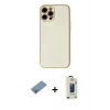MARSİLYAN™- iPhone 12 Pro Max Kılıf Ahenk Işık - Siyah Bilvis Hayalet Cam Ekran Koruyucu + Shine Kamera Lens Koruma Cam - GI