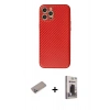 MARSİLYAN™- iPhone 12 Pro Max Kılıf Ahenk Işık - Siyah Bilvis Hayalet Cam Ekran Koruyucu + Shine Kamera Lens Koruma Cam - SABE
