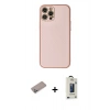 MARSİLYAN™- iPhone 12 Pro Max Kılıf Ahenk Işık - Siyah Bilvis Hayalet Cam Ekran Koruyucu + Shine Kamera Lens Koruma Cam - SABE