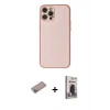MARSİLYAN™- iPhone 12 Pro Max Kılıf Ahenk Işık - Siyah Bilvis Hayalet Cam Ekran Koruyucu + Shine Kamera Lens Koruma Cam - SABE