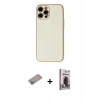 MARSİLYAN™- iPhone 12 Pro Max Kılıf Ahenk Işık - Siyah Bilvis Hayalet Cam Ekran Koruyucu + Shine Kamera Lens Koruma Cam - SABE