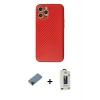 MARSİLYAN™- iPhone 12 Pro Max Kılıf Ahenk Işık - Siyah Bilvis Hayalet Cam Ekran Koruyucu + Shine Kamera Lens Koruma Cam - SH