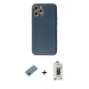 MARSİLYAN™- iPhone 12 Pro Max Kılıf Ahenk Işık - Siyah Bilvis Hayalet Cam Ekran Koruyucu + Shine Kamera Lens Koruma Cam - SH