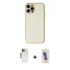 MARSİLYAN™- iPhone 12 Pro Max Kılıf Ahenk Işık - Siyah Joko 5D Cam + Shine Kamera Lens - GD