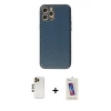 MARSİLYAN™- iPhone 12 Pro Max Kılıf Ahenk Işık - Siyah Joko 5D Cam + Shine Kamera Lens - GD