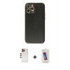 MARSİLYAN™- iPhone 12 Pro Max Kılıf Ahenk Işık - Siyah Joko 5D Cam + Shine Kamera Lens - GD