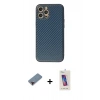 MARSİLYAN™- iPhone 12 Pro Max Kılıf Ahenk Işık - Siyah Joko 5D Cam + Metal Kamera Lens Koruma Cam - KI