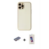 MARSİLYAN™- iPhone 12 Pro Max Kılıf Ahenk Işık - Siyah Joko 5D Cam + Renkli Kamera Lens Koruma Cam - TU