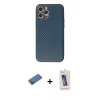 MARSİLYAN™- iPhone 12 Pro Max Kılıf Ahenk Işık - Siyah Joko 5D Cam + Shine Kamera Lens Koruma Cam - GD