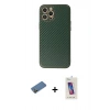 MARSİLYAN™- iPhone 12 Pro Max Kılıf Ahenk Işık - Siyah Joko 5D Cam + Shine Kamera Lens Koruma Cam - GD