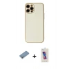 MARSİLYAN™- iPhone 12 Pro Max Kılıf Ahenk Işık - Siyah Joko 5D Cam + Shine Kamera Lens Koruma Cam - GS