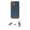 MARSİLYAN™- iPhone 12 Pro Max Kılıf Ahenk Işık - Siyah Joko 5D Cam + Shine Kamera Lens Koruma Cam - GS