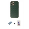 MARSİLYAN™- iPhone 12 Pro Max Kılıf Ahenk Işık - Siyah Joko 5D Cam + Shine Kamera Lens Koruma Cam - GS