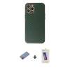 MARSİLYAN™- iPhone 12 Pro Max Kılıf Ahenk Işık - Siyah Joko 5D Cam + Shine Kamera Lens Koruma Cam - PE