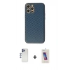 MARSİLYAN™- iPhone 12 Pro Max Kılıf Ahenk Işık - Siyah Joko 5D Cam + Shine Kamera Lens - LT