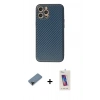 MARSİLYAN™- iPhone 12 Pro Max Kılıf Ahenk Işık - Siyah Joko 5D Cam + Shine Kamera Lens Koruma Cam - SH