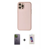 MARSİLYAN™- iPhone 12 Pro Max Kılıf Ahenk Işık - Siyah Joko 5D Cam + Yeşil Neon Fosforlu Kamera Lens