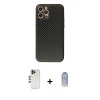 MARSİLYAN™- iPhone 12 Pro Max Kılıf Ahenk Işık - Siyah Joko Magic 5D Cam + Shine Kamera Lens - GD