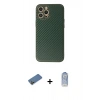 MARSİLYAN™- iPhone 12 Pro Max Kılıf Ahenk Işık - Siyah Joko Magic 5D Cam + Gold Shine Kamera Lens Koruma Cam