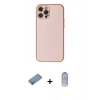 MARSİLYAN™- iPhone 12 Pro Max Kılıf Ahenk Işık - Siyah Joko Magic 5D Cam + Gümüş Shine Kamera Lens Koruma Cam