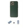 MARSİLYAN™- iPhone 12 Pro Max Kılıf Ahenk Işık - Siyah Joko Magic 5D Cam + Gümüş Shine Kamera Lens Koruma Cam