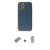 MARSİLYAN™- iPhone 12 Pro Max Kılıf Ahenk Işık - Siyah Joko Magic 5D Cam + Gümüş Shine Kamera Lens Koruma Cam