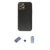 MARSİLYAN™- iPhone 12 Pro Max Kılıf Ahenk Işık - Siyah Joko Magic 5D Cam + Metal Kamera Lens Koruma Cam - GD