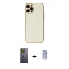 MARSİLYAN™- iPhone 12 Pro Max Kılıf Ahenk Işık - Siyah Joko Magic 5D Cam + Neon Fosforlu Kamera Lens - YL