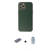 MARSİLYAN™- iPhone 12 Pro Max Kılıf Ahenk Işık - Siyah Joko Magic 5D Cam + Renkli Kamera Lens Koruma Cam - TU