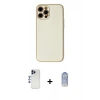 MARSİLYAN™- iPhone 12 Pro Max Kılıf Ahenk Işık - Siyah Joko Magic 5D Cam + Shine Kamera Lens - LT