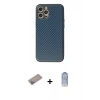 MARSİLYAN™- iPhone 12 Pro Max Kılıf Ahenk Işık - Siyah Joko Magic 5D Cam + Sierra Blue Shine Kamera Lens Koruma Cam