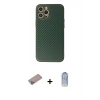 MARSİLYAN™- iPhone 12 Pro Max Kılıf Ahenk Işık - Siyah Joko Magic 5D Cam + Sierra Blue Shine Kamera Lens Koruma Cam