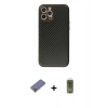 MARSİLYAN™- iPhone 12 Pro Max Kılıf Ahenk Işık - Siyah Joko Magic 5D Hayalet Cam + Metal Kamera Lens Koruma Cam - GD