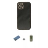 MARSİLYAN™- iPhone 12 Pro Max Kılıf Ahenk Işık - Siyah Joko Magic 5D Hayalet Cam + Shine Kamera Lens Koruma Cam - GD