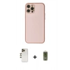 MARSİLYAN™- iPhone 12 Pro Max Kılıf Ahenk Işık - Siyah Joko Magic 5D Hayalet Cam + Gold Shine Kamera Lens