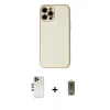 MARSİLYAN™- iPhone 12 Pro Max Kılıf Ahenk Işık - Siyah Joko Magic 5D Hayalet Cam + Gold Shine Kamera Lens