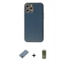 MARSİLYAN™- iPhone 12 Pro Max Kılıf Ahenk Işık - Siyah Joko Magic 5D Hayalet Cam + Gümüş Metal Kamera Lens Koruma Cam