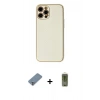 MARSİLYAN™- iPhone 12 Pro Max Kılıf Ahenk Işık - Siyah Joko Magic 5D Hayalet Cam + Gümüş Metal Kamera Lens Koruma Cam